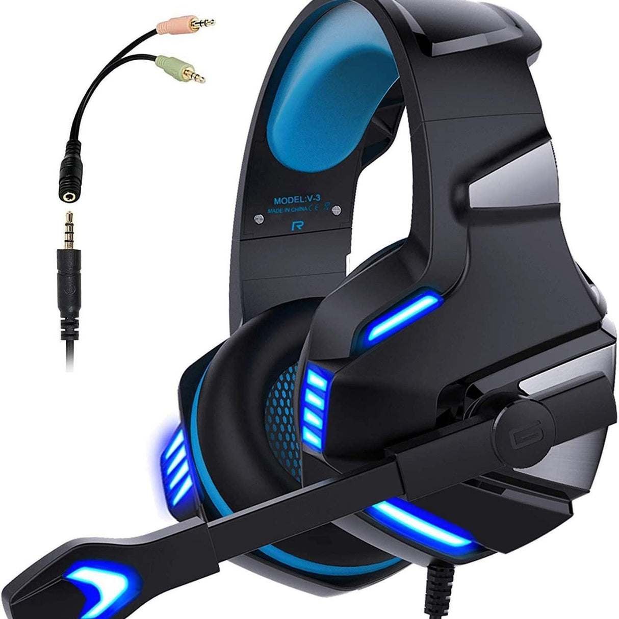 Head mounted gaming headphones RGB headphones wired headphones mobile phones computers subwoofers - V.I.P Digital Presence