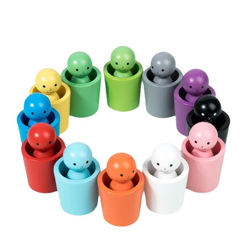 Children's Color Little People Classification Cup Stacking Joy Kindergarten Baby Hand Eye Coordination Training Puzzle Toy - V.I.P Digital Presence