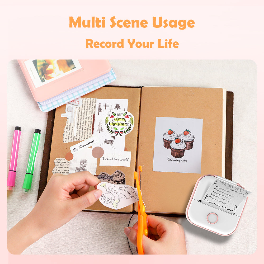 Phomemo Portable Mini Thermal Printer T02 Mini Pocket Label Printer DIY Self-adhesive Sticker Label Machine Various Label Paper - V.I.P Digital Presence