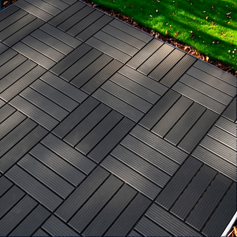 44 pieces of 12x12 square waterproof outdoor terrace tiles - interlocked, all-weather, anti slip, easy to assemble - V.I.P Digital Presence
