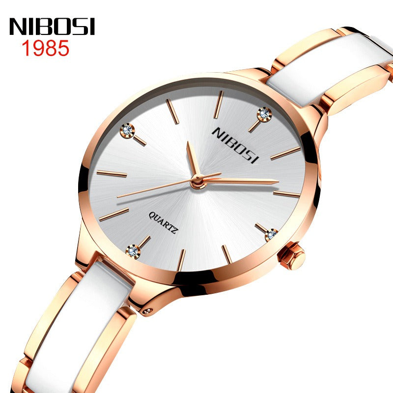 NIBOSI Luxury Ceramic Bracelet Watches Ladies Creative Quartz Watch For Women Female Clock Relogio Feminino Montre Femme 2330 - V.I.P Digital Presence