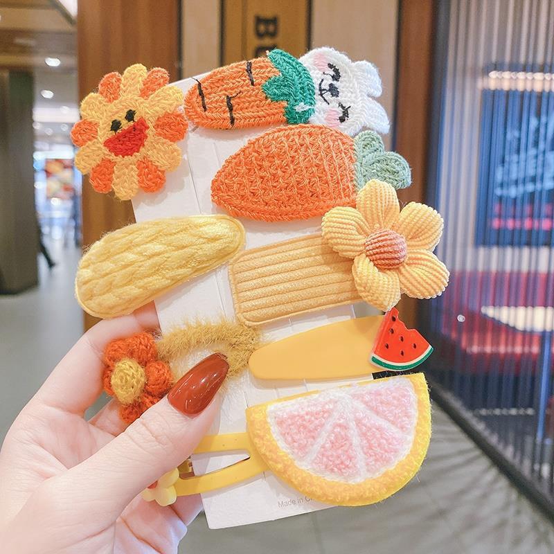 Milk Coffee Color Children's Plush Hairpin Net Red Bangs Side Hair Clip Autumn And Winter Lovely Japanese Clip - V.I.P Digital Presence