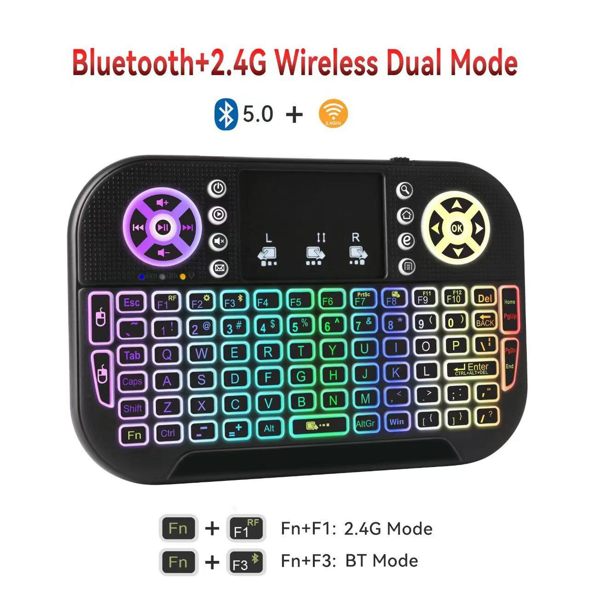 N8 Air Mini Flying Mouse Keyboard RGB Colorful Backlit Small Keyboard Smart TV Remote Control Portable - V.I.P Digital Presence