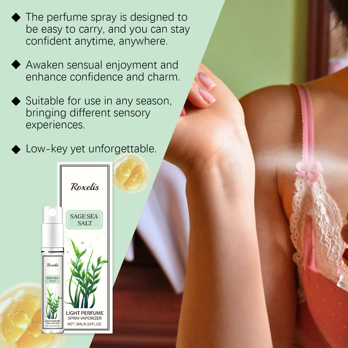 Sage Sea Salt Eau De Parfum Spray Mild Lasting Charm Fresh Non-Sticky Light Fragrance - V.I.P Digital Presence