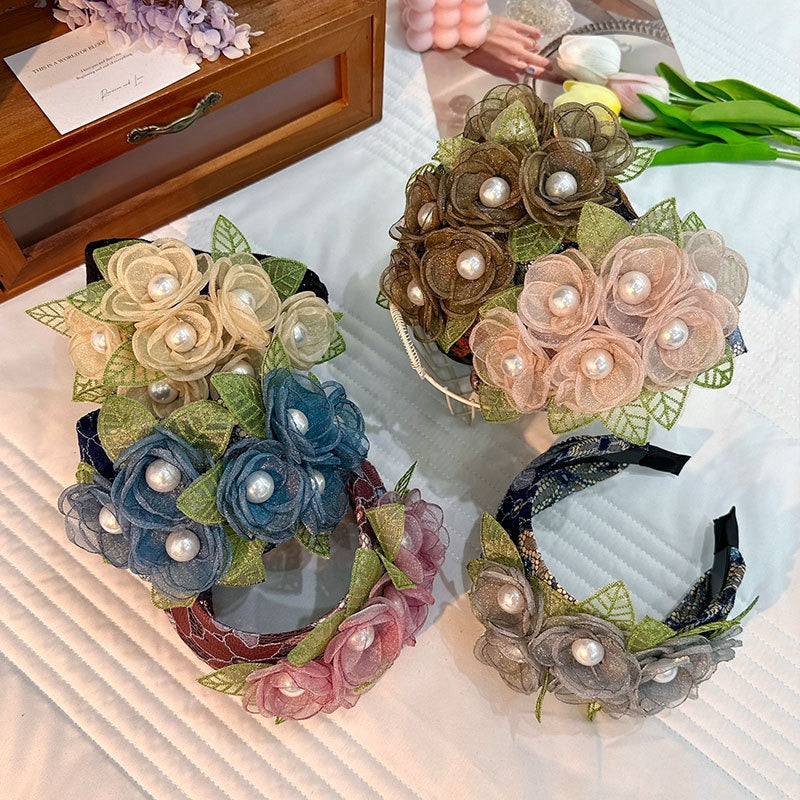 Fashionable handmade fabric exaggerated flower headwear - V.I.P Digital Presence