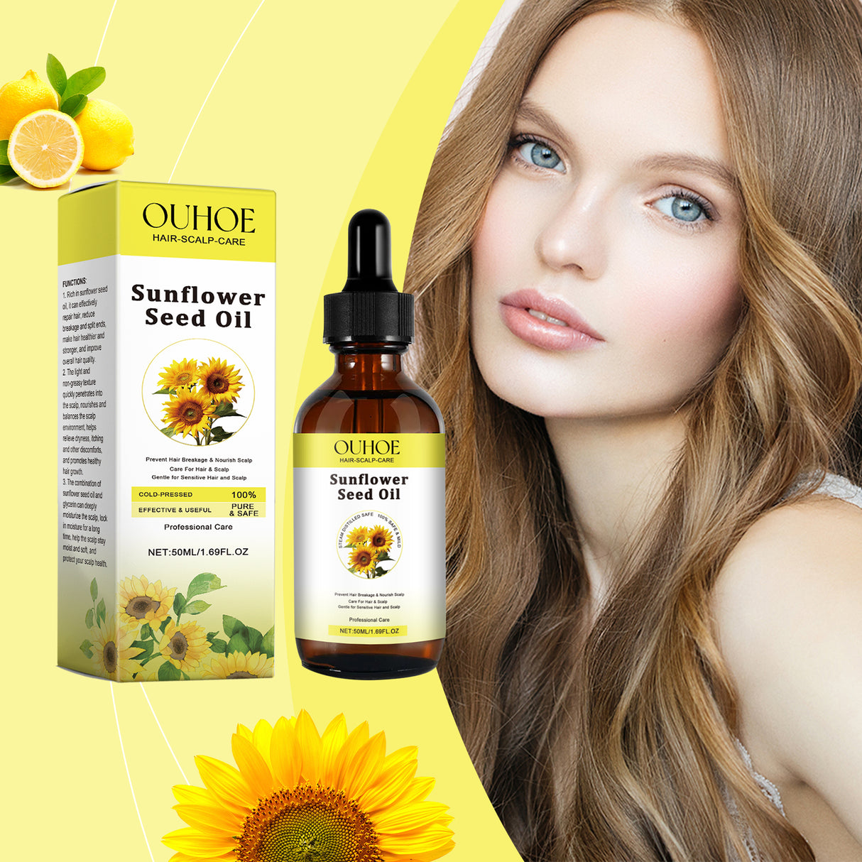 Sunflower Oil Hair Care Essential Oil Moisturizes, Prevents Frizz And Nourishes Hair Care Essential Oil Softens And Repairs Hair Roots - V.I.P Digital Presence