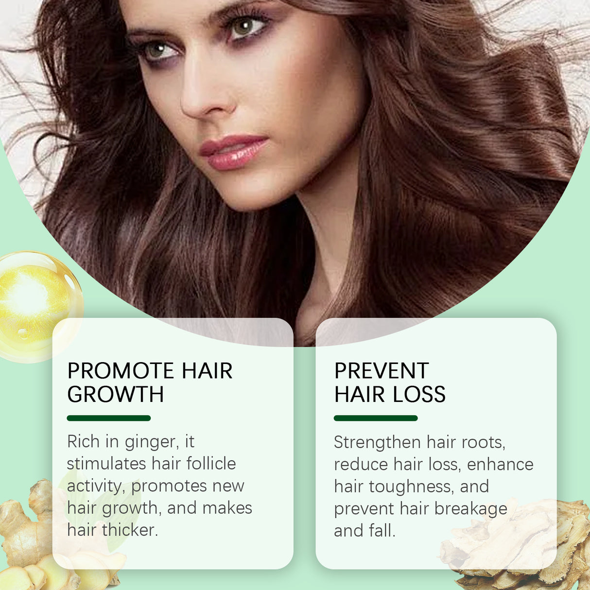 Ginger Hair Care Essential Oil Mild Ingredients Herbal Ginger Nourishes Hair Soft Beautiful Essential Oil - V.I.P Digital Presence