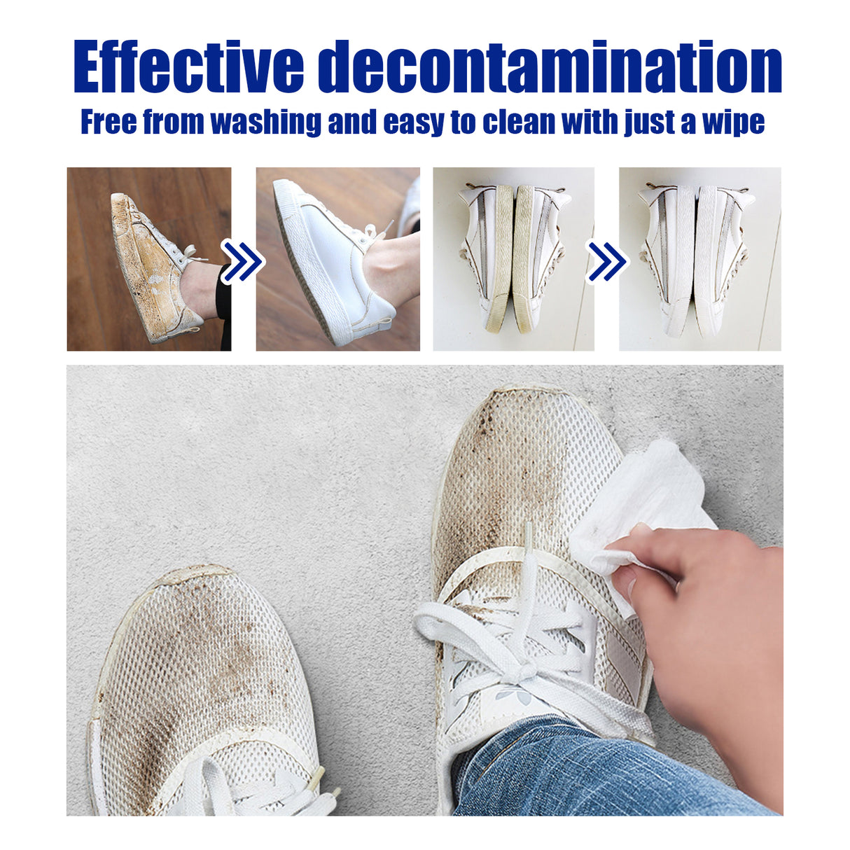 Sneakers Wipes, Small White Shoes Sneakers Oxidizing Clean Decontamination White Portable Shoe Wipes - V.I.P Digital Presence