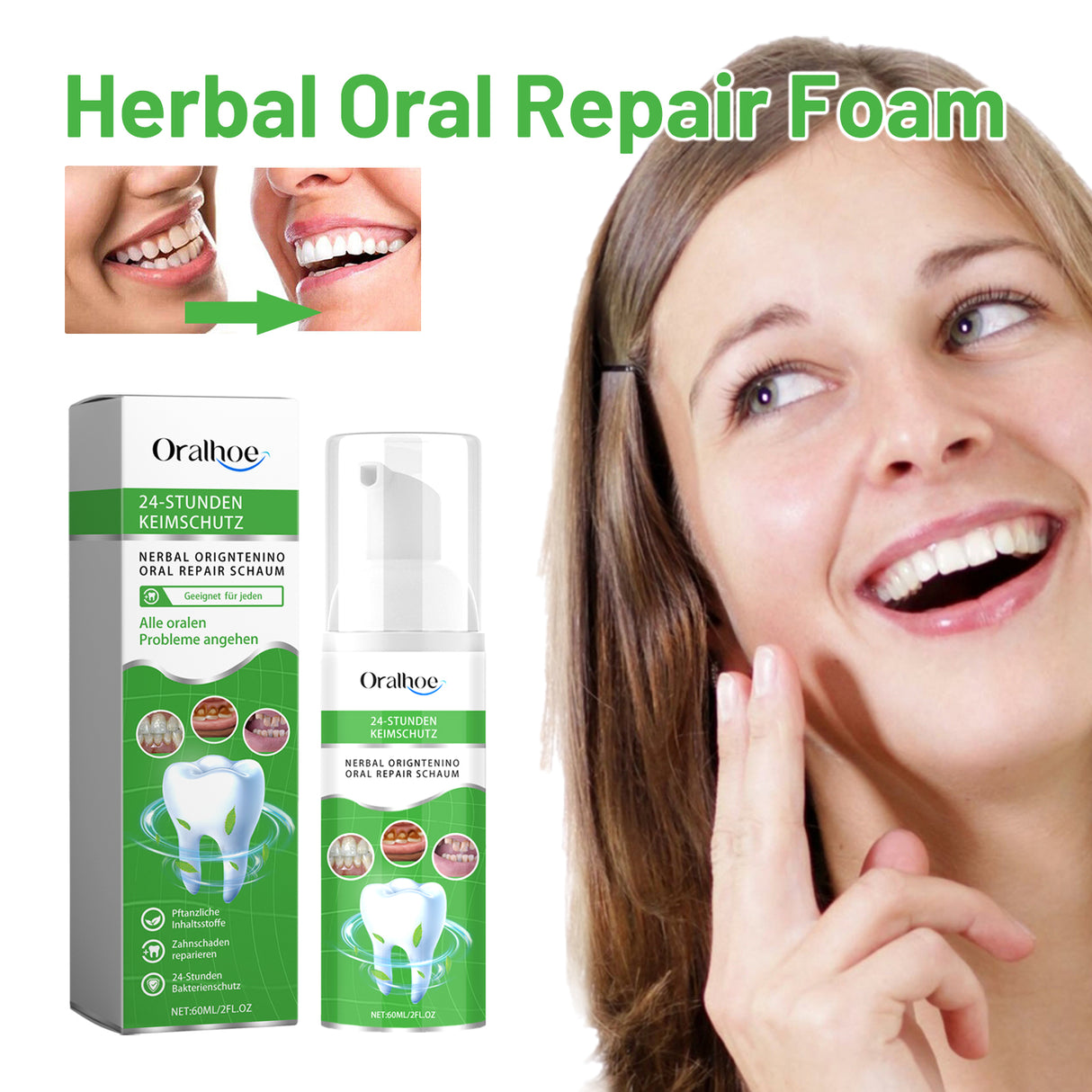Herbal Oral Repair Foam, Deep Cleaning tartar Stone Fresh Breath Whitening teeth Oral mousse - V.I.P Digital Presence