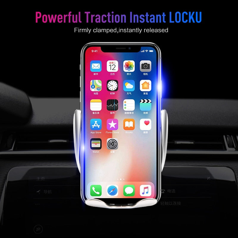 Automatic Clamping Wireless Car Charger Air Vent Phone Holder 360 Degree Rotation USB Charging Mount Bracket - V.I.P Digital Presence