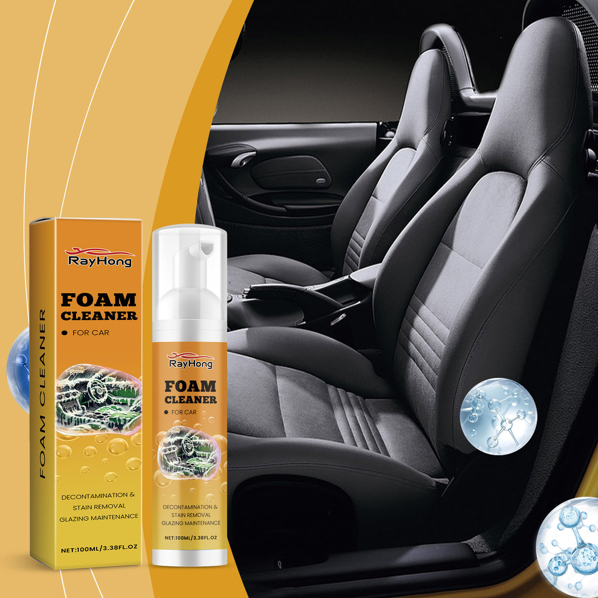 Car Foam Cleaner Car Interior Maintenance Decontamination Waterproof Maintenance Cleaning Foam Agent - V.I.P Digital Presence