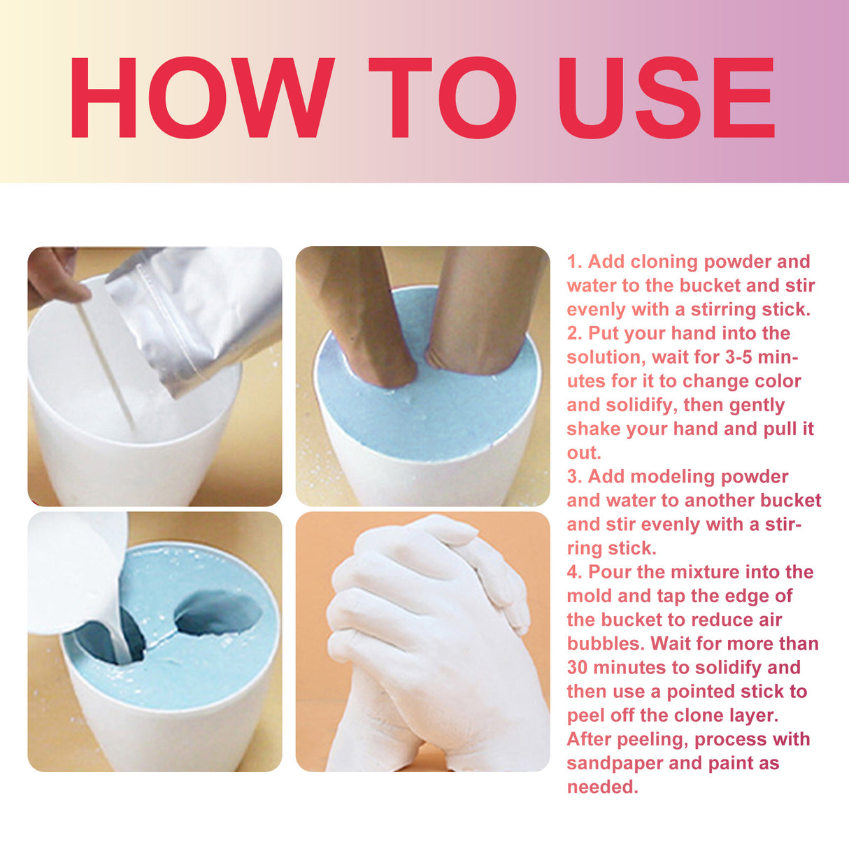 Couple Hand Model Clone Powder, Valentine's Day Diy Gift 3d Hand Model Crafts Creative Home Decoration - V.I.P Digital Presence