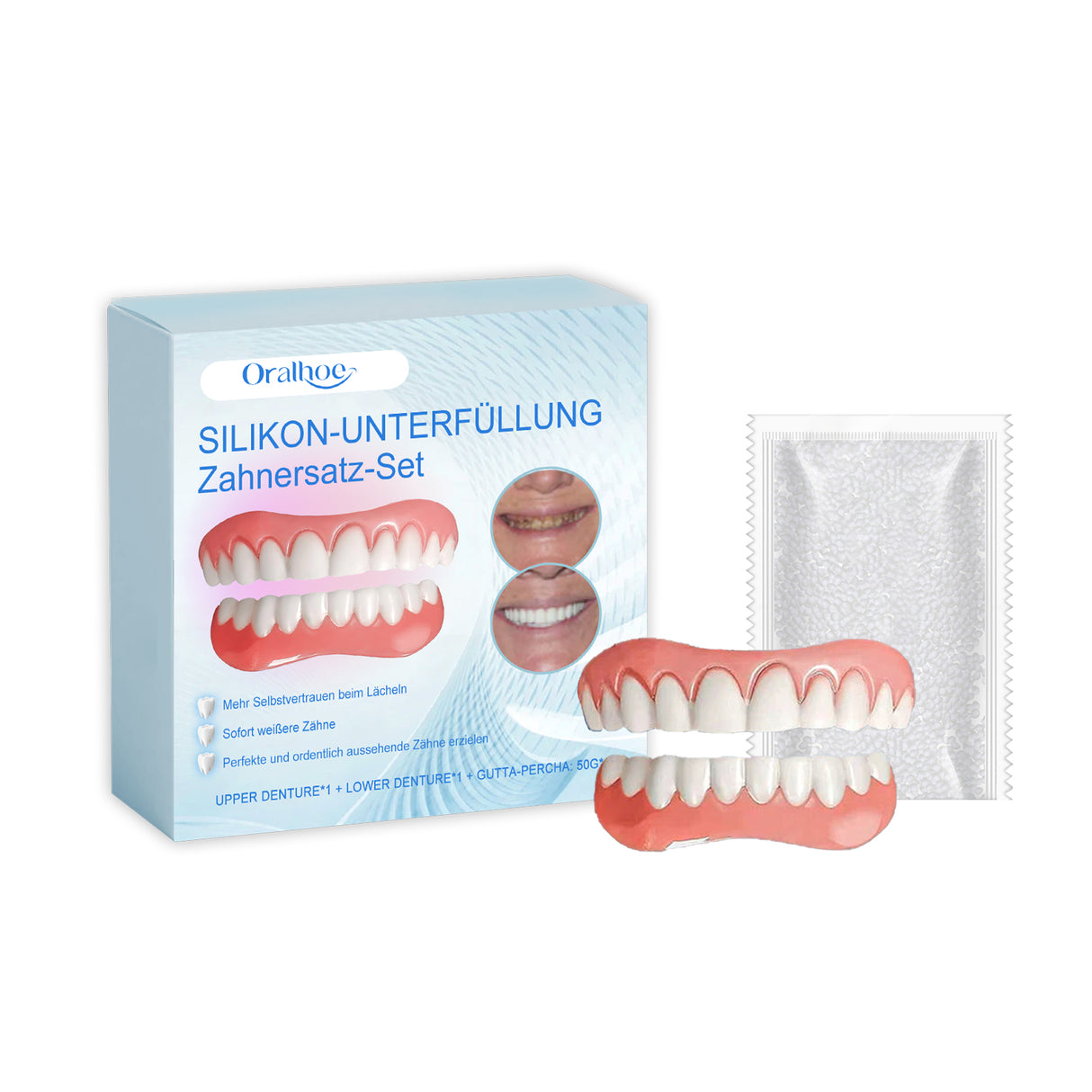 Cosmetic Denture Set Enhances Smile Comfort Material Cosmetic Teeth Filling Set - V.I.P Digital Presence