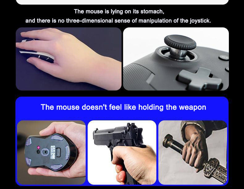 Shooting Game Mouse Gun style Vertical Handle Grip Trigger Features Pistol Vertical Dedicated Wired Peripheral - V.I.P Digital Presence