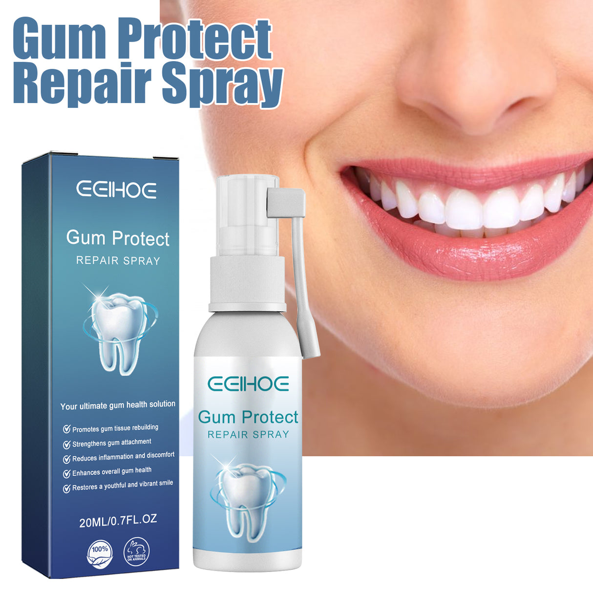 Gum Protect Repair Spray, Relieve Swelling And Pain Of Inflamed Gums Whitening Teeth Oral Cleaning Care Spray - V.I.P Digital Presence