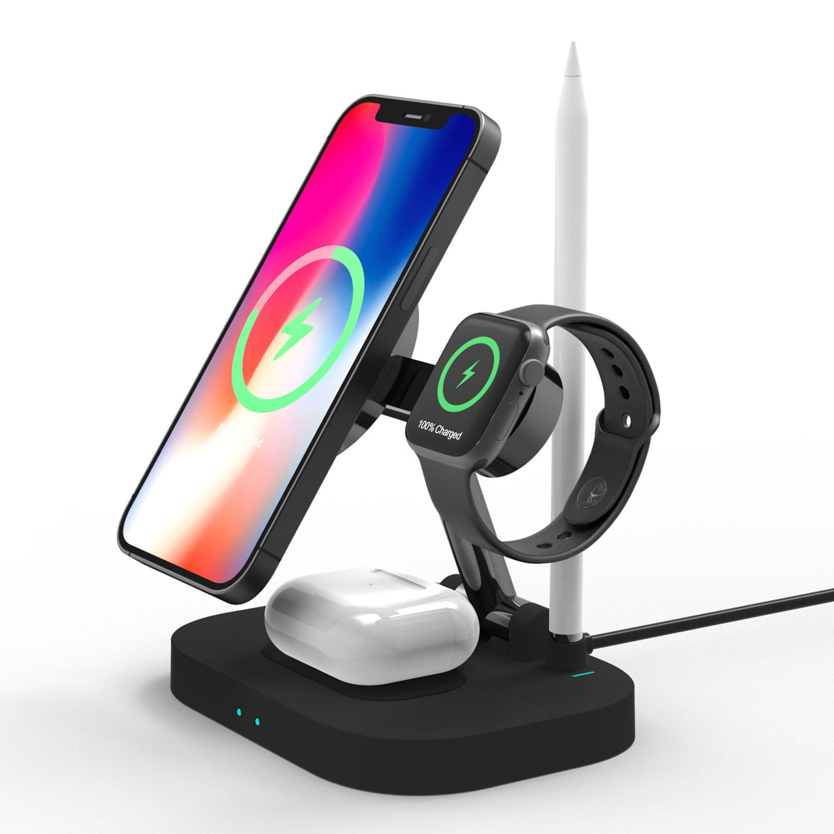 Vertical Magsafe Magnetic Folding Three-in-one Stand Mobile Phone Watch Headset 1 Generation Pen Four-in-one Wireless Charger - V.I.P Digital Presence