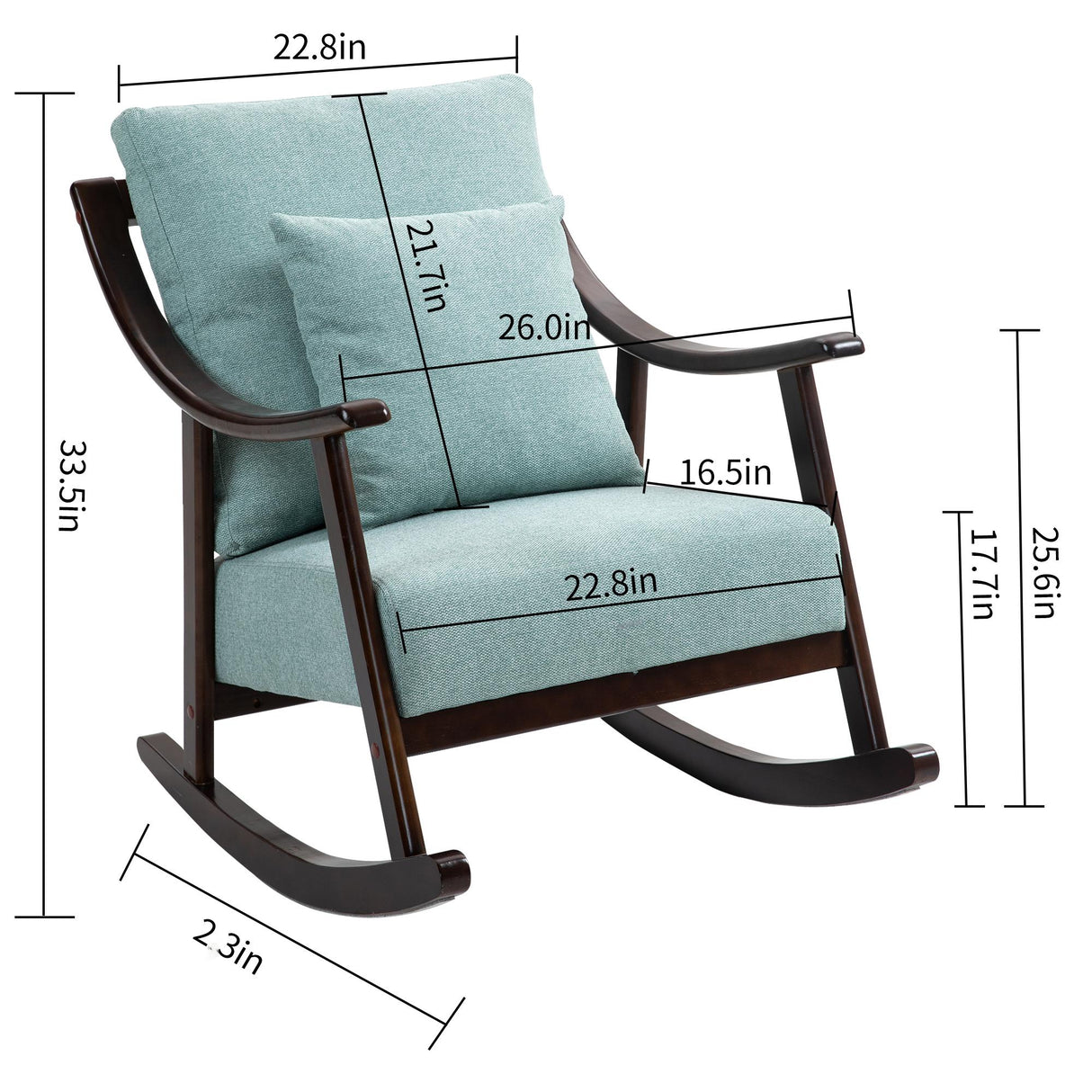 woven fabric Mid Century Modern Accent Chairs Comfy Upholstered Glider Arm Chair with Solid Wood for Living Room Bedroom Balcony - V.I.P Digital Presence