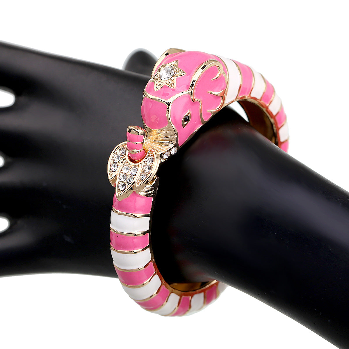 European and American fashion jewelry elephant enamel oil drip alloy open bracelet - V.I.P Digital Presence