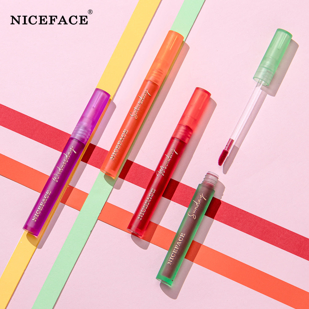 Niceface Weekly Lip Gloss 7 Sticks Lip Gloss Velvet Matte Lip Gloss Set Matte Non-Stick Cup Waterproof Makeup - V.I.P Digital Presence