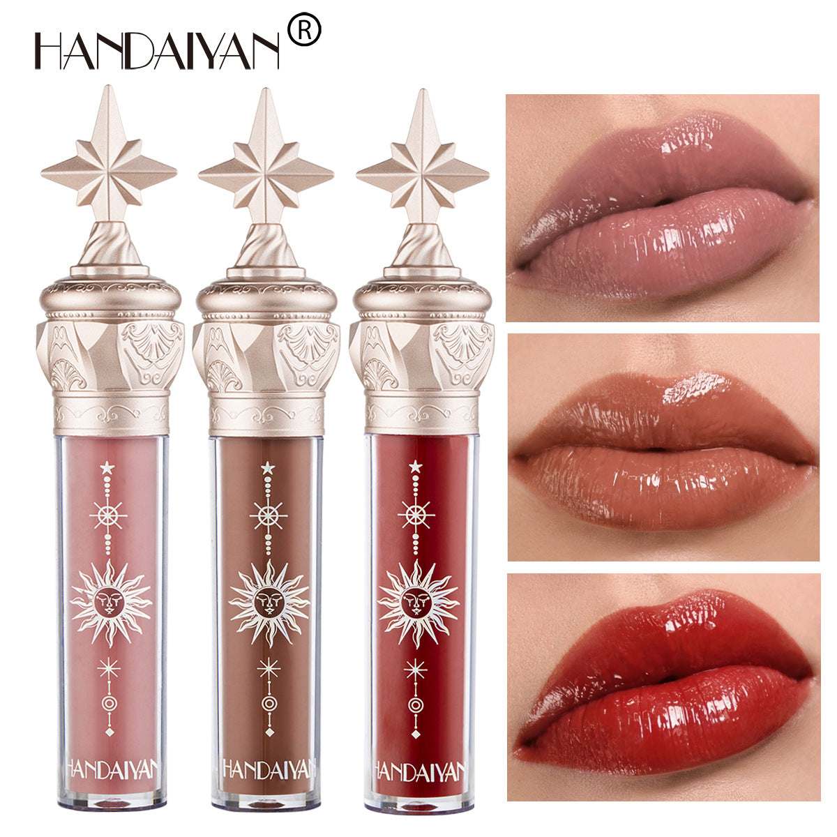 HANDAIYAN Small Star Stick Lip Gloss Lipstick Water Light Film Mirror Lip Glaze Glass Lip Gloss Moisturizing Lasting Not Easy To Fade - V.I.P Digital Presence