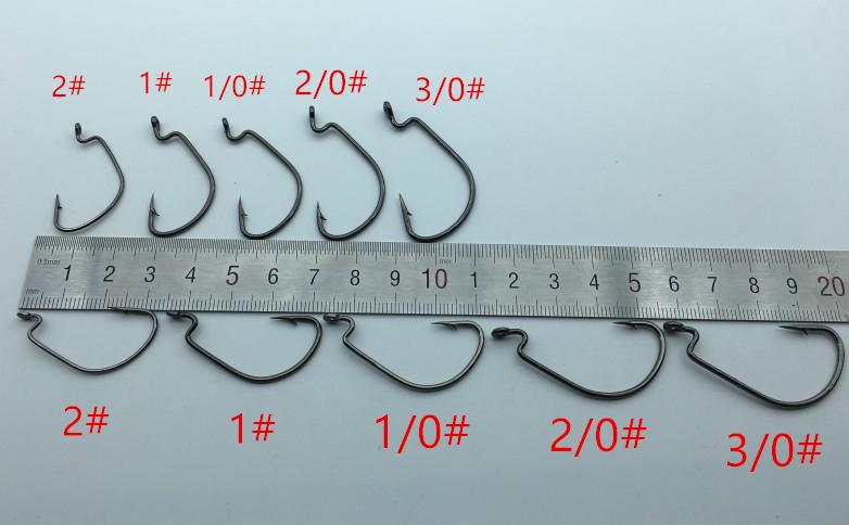 Rompin 100pcs/box High carbon Steel Fishing Hooks Crank Lead Sharp worm 2# 1# 1/0# 2/0# 3/0# mix size - V.I.P Digital Presence