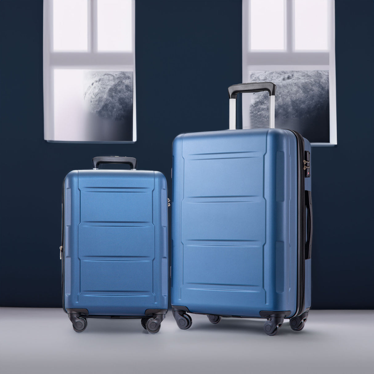 Expanable Spinner Wheel 2 Piece Luggage Set ABS Lightweight Suitcase with TSA Lock 20inch+28inch