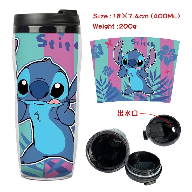Stitch Stitch animation peripheral double-layer insulated plastic cup two-dimensional cartoon tea cup cold water kettle water cup - V.I.P Digital Presence