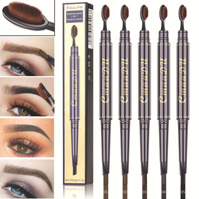 CmaaDu Toothbrush head eyebrow pencil pigment multi functional waterproof double ended eyebrow - V.I.P Digital Presence