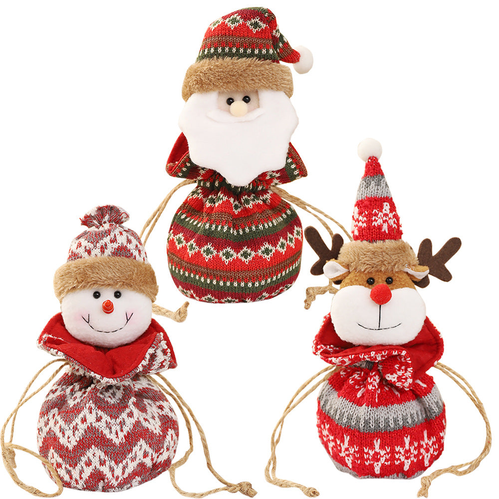 New 3D Knitted Fabric Doll Apple Bag Christmas Decorations Children's Day Gift Bundle Pocket Candy Bag - V.I.P Digital Presence
