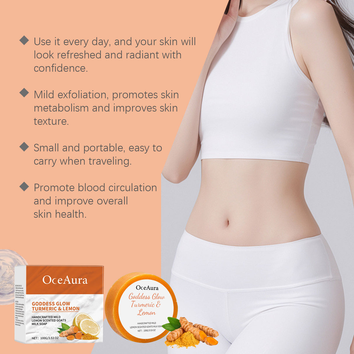 Turmeric Lemon Bath Soap Gently Cleans And Moisturizes Skin And Brightening Body Bath Soap