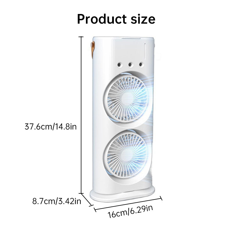 Rechargeable Portable Mini Fan with Spray Cooling – Desktop/ Room Use, Ventilation & LED Light - V.I.P Digital Presence