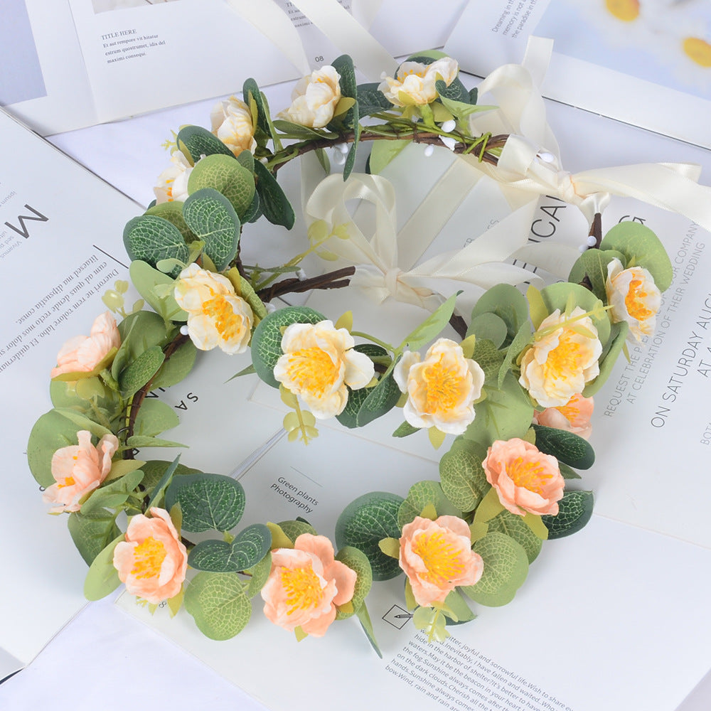 Flower garland fabric simulation flower hair accessory celebrity children's performance sweet flower wreath headwear - V.I.P Digital Presence
