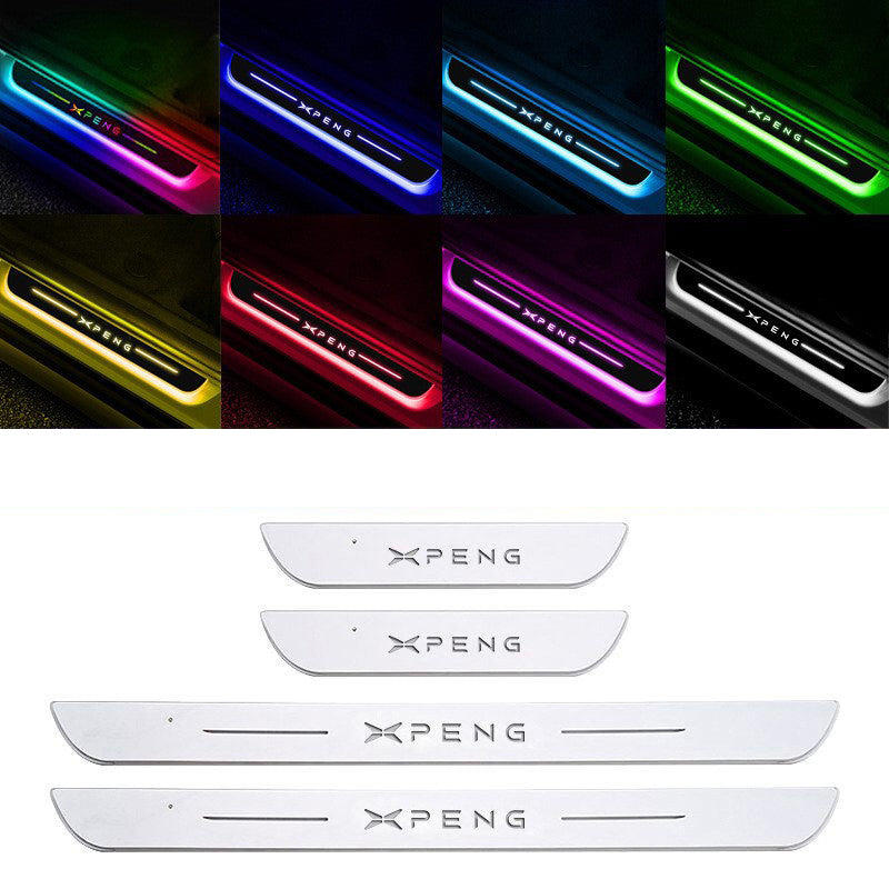 Acrylic Universal Car Led Welcome Pedal Light Led Moving Door Scuff Led Door Sill Scuff Plate car logo 4PCS Set - V.I.P Digital Presence