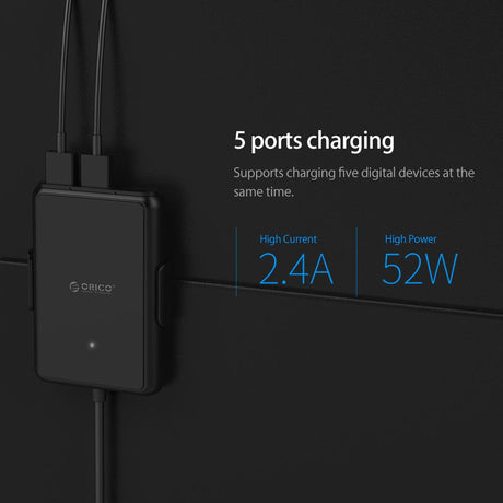 ORICO UCP-5P Portable 52W Car Charger with Expander Quick Charge 3.0 Car Charger 5 Porst for Your needs MPV Car - V.I.P Digital Presence