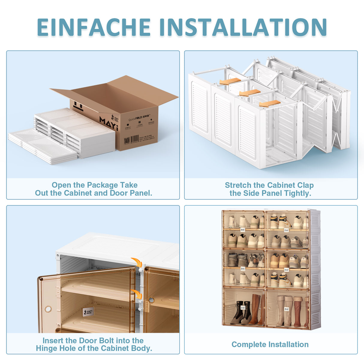 Portable Shoe cabinet Living Room,Stackable Storage Organizer Cabinet with Doors and Shelves,Shoe Box for Closet - V.I.P Digital Presence