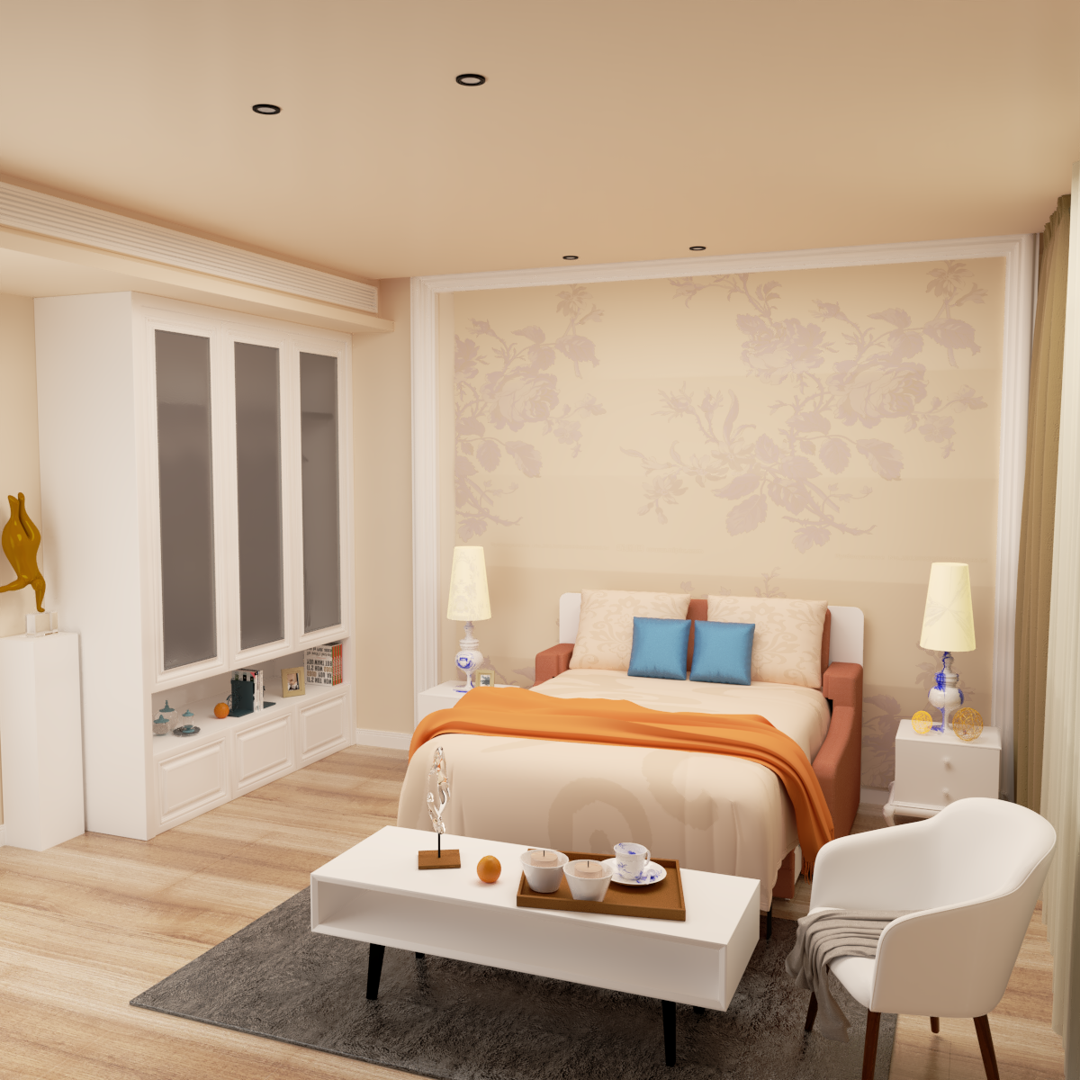 Full size Morden Deisgn vertical Murphy bed with sofa and drawers, white wall bed, space saving hidden bed with new gas pillars - V.I.P Digital Presence