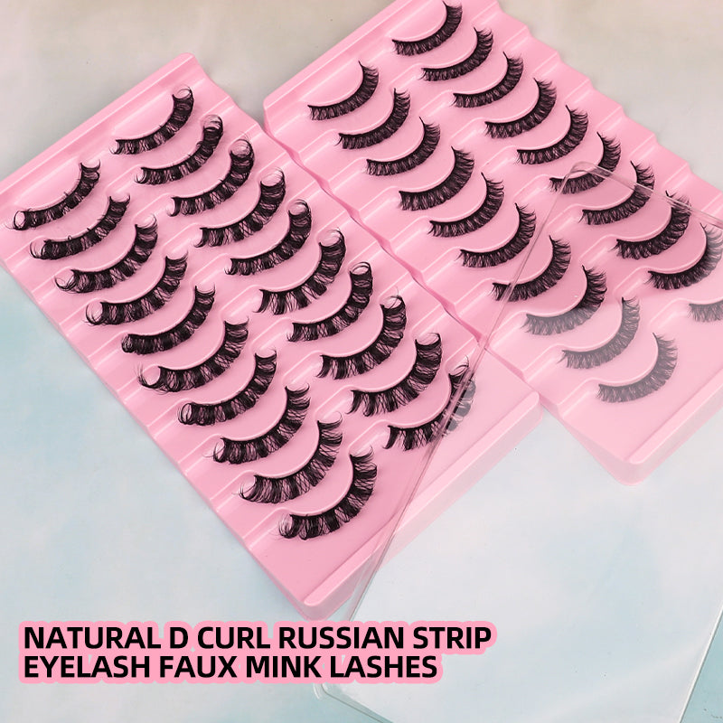 New Russian Volume False Eyelashes DD Curved Thick Eyelashes Ten Pairs Of Chemical Fiber Natural Charm Eyelashes - V.I.P Digital Presence