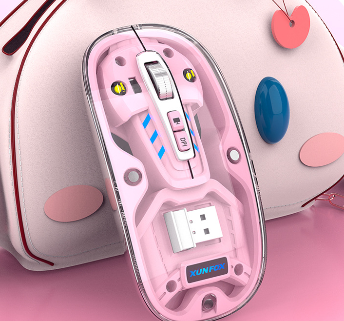 Bluetooth wireless transparent mouse mute dual-mode desktop computer laptop office business USB - V.I.P Digital Presence