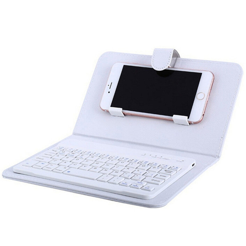 Portable PU Leather Wireless Keyboard Case for iPhone Protective Mobile Phone with Bluetooth Keyboard For IPhone Android Phone
