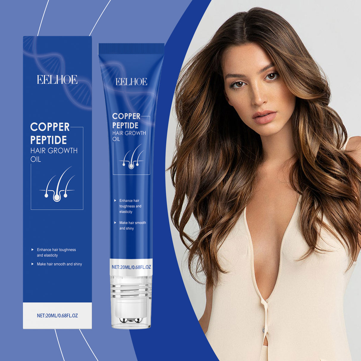 Blue Copper Peptide Hair Care Essential Oil, Moisturizes Dry Hair And Smooth Hair Massage Hair Care Essence - V.I.P Digital Presence