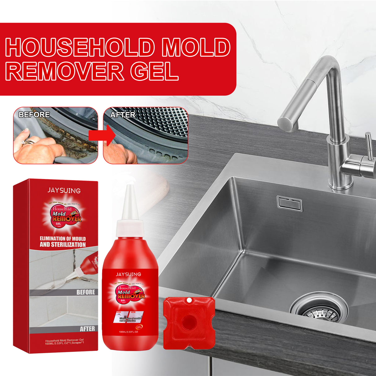 Mildew Removal Gel Cleaner For Kitchen Refrigerator Bathroom Wall Tile Mildew Stains - V.I.P Digital Presence