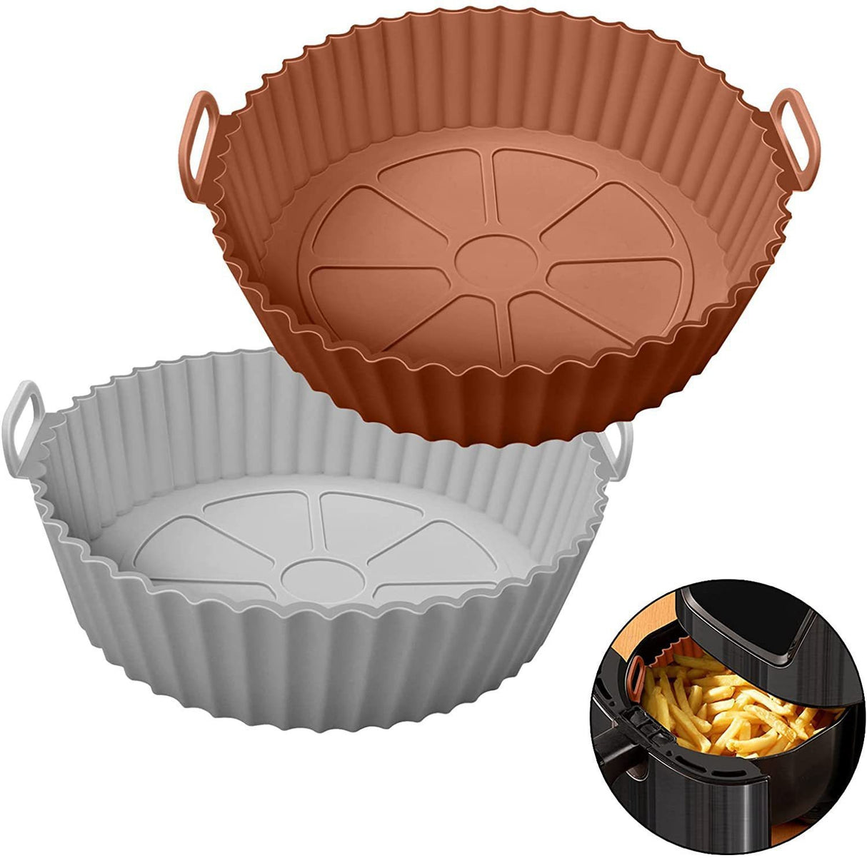 Foldable AirFryer Silicone Pot fryer silicone baking tray mat, heat-resistant, food grade - V.I.P Digital Presence