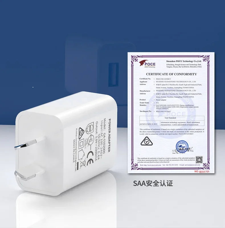 Australian Adapter 5V 1A 2A Fast Charging SAA Plug Mini USB Travel Wall Charger SAA Certified For Xiaomi huawei Phone Charge - V.I.P Digital Presence