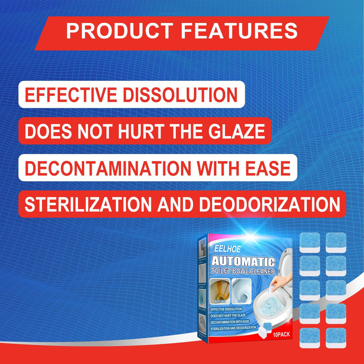 Toilet Toilet Cleaning Tablet Toilet Block Deodorizing Urine Stains Cleaning Effervescent Tablet Sink Stain Removal Scent - V.I.P Digital Presence