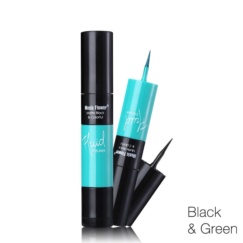 Music Flower Matte Black & Colorful 2 In 1 Waterproof Liquid Eyeliner Pen Makeup Fast Dry Smooth Long Lasting Charm Eyes Liner - V.I.P Digital Presence