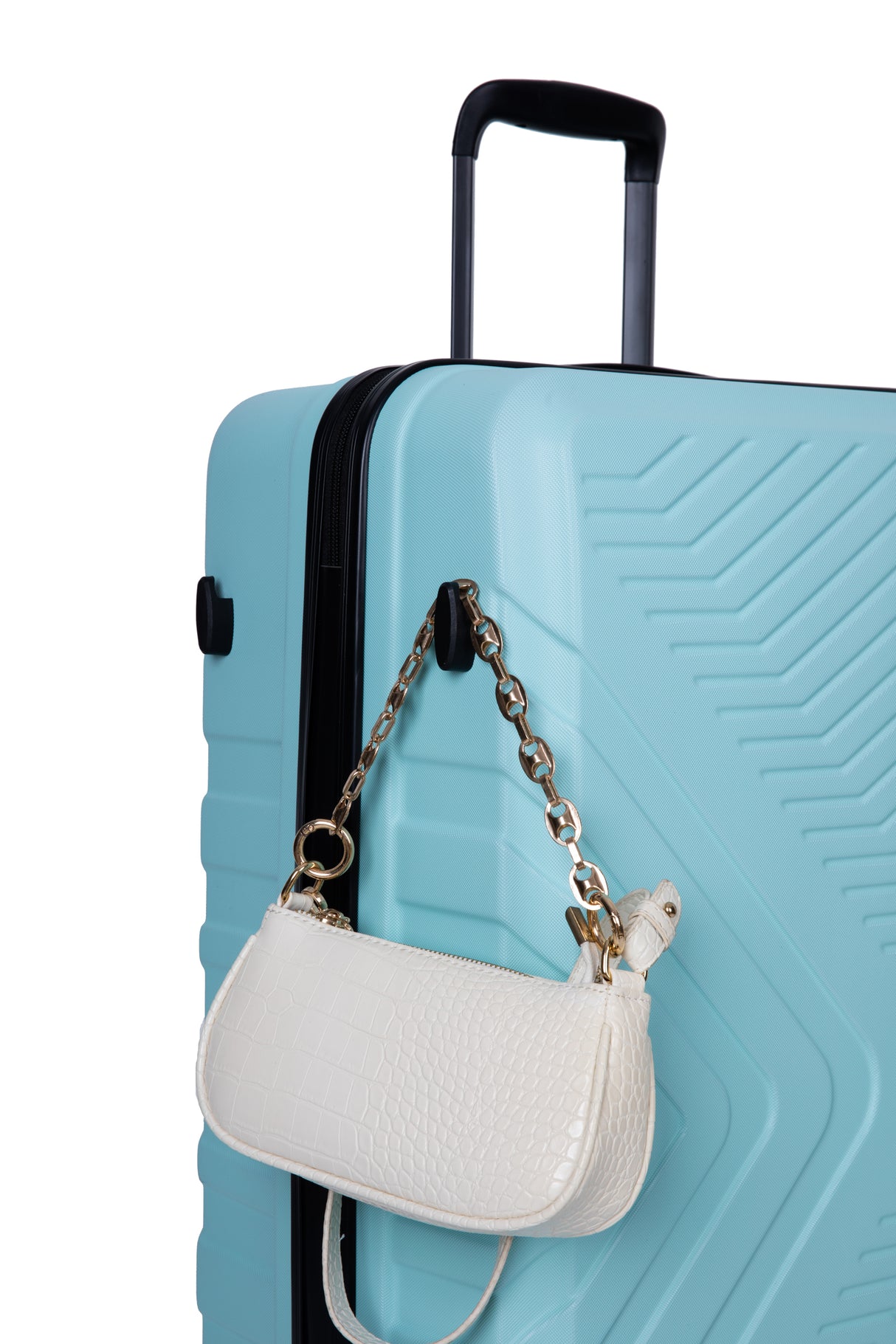 3 Piece Luggage Sets ABS Lightweight Suitcase with Two Hooks, Spinner Wheels, TSA Lock, (20/24/28) Green