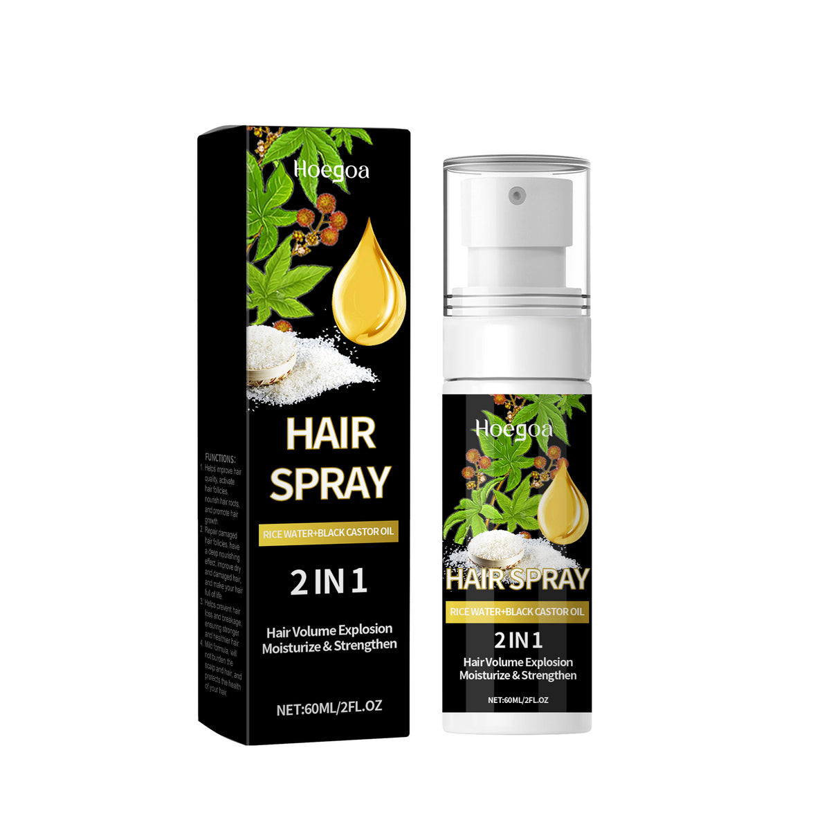Hair Care Mist Nourishes Scalp, Moisturizes Hair And Shines Castor Oil Repair Spray - V.I.P Digital Presence