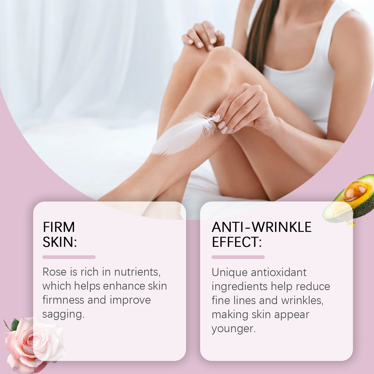 Rose Firming Moisturizer, Moisturizing And Brightening Repair Cream For Facial Skin With Light Lines