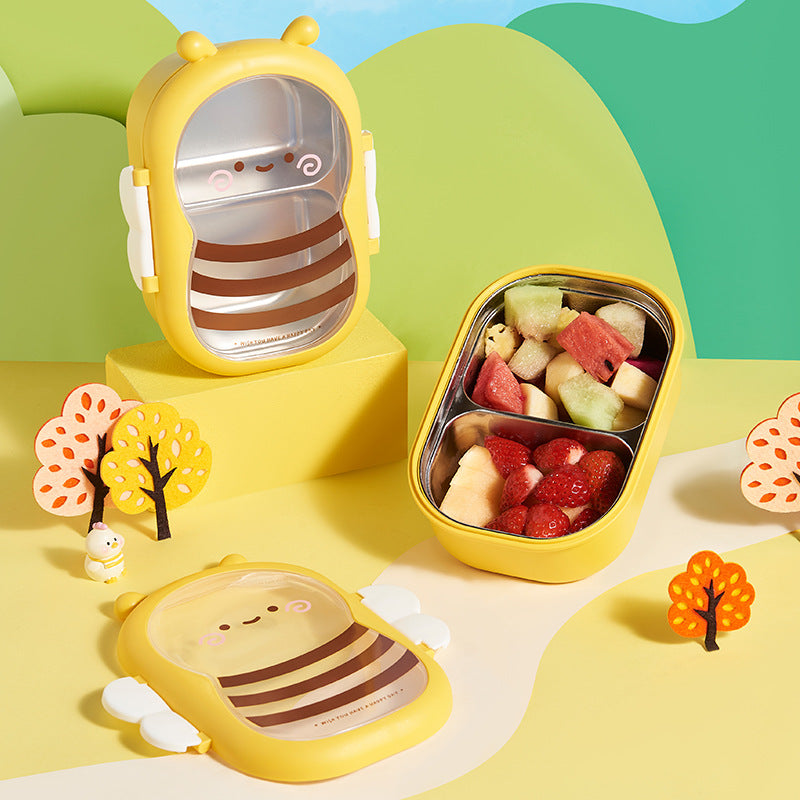 Food grade cute little bee stainless steel insulation compartment lunch box bento lunch box - V.I.P Digital Presence