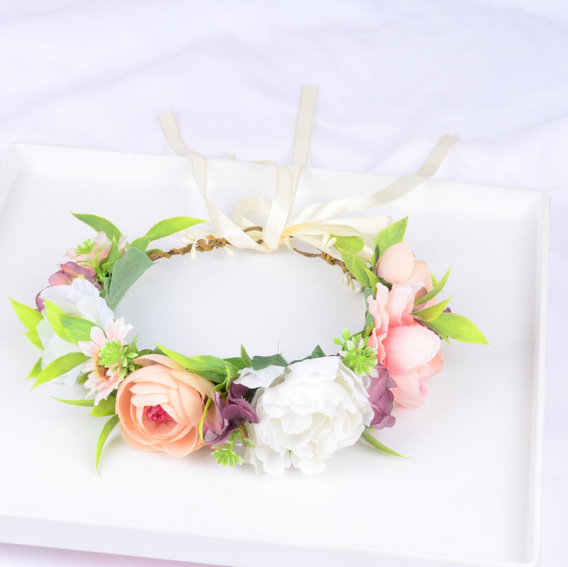 Girl's flower wreath, European and American popular headband, Korean style bride, wedding studio, outdoor photography, headwear - V.I.P Digital Presence
